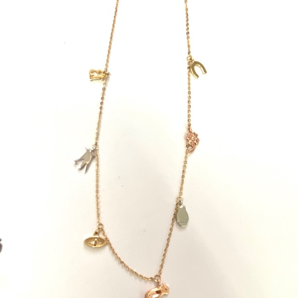 14kt Gold Lucky Charm Evil Eye Anklet